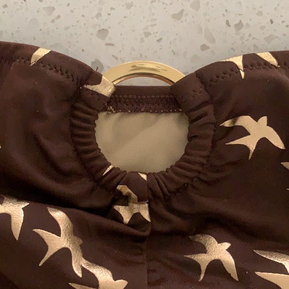 NWOT VICTORIA’S SECRET Brown And Gold Bird Print Padded Bikini - Picture 7 of 14